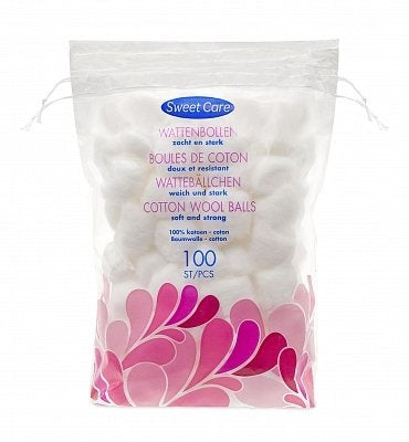 Sweet Care Wattenbollen Wit - 100 Stuks