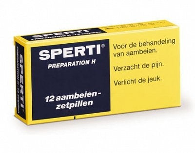 Sperti Suppositoria - 12 Zetpillen