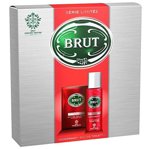 Brut Attraction Edt 100 Ml & Deospray 200 Ml - 1 Stuks