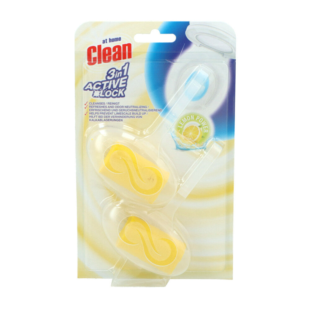 At Home 3 In 1 Active Block Lemon Power - Toiletblok 2x40g