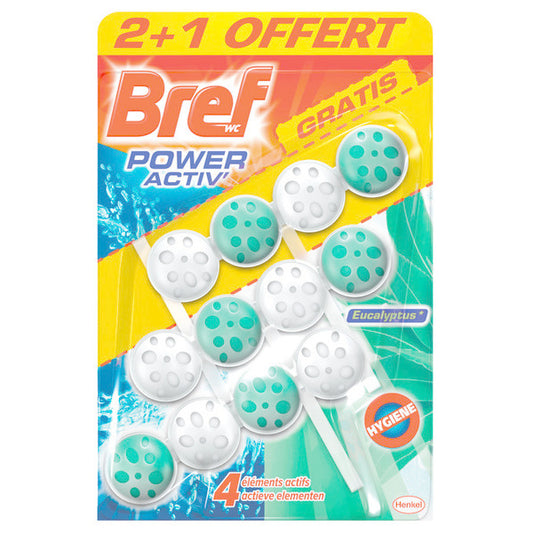 Bref Power Activ Eucalyptus - Toiletblok 3x50g