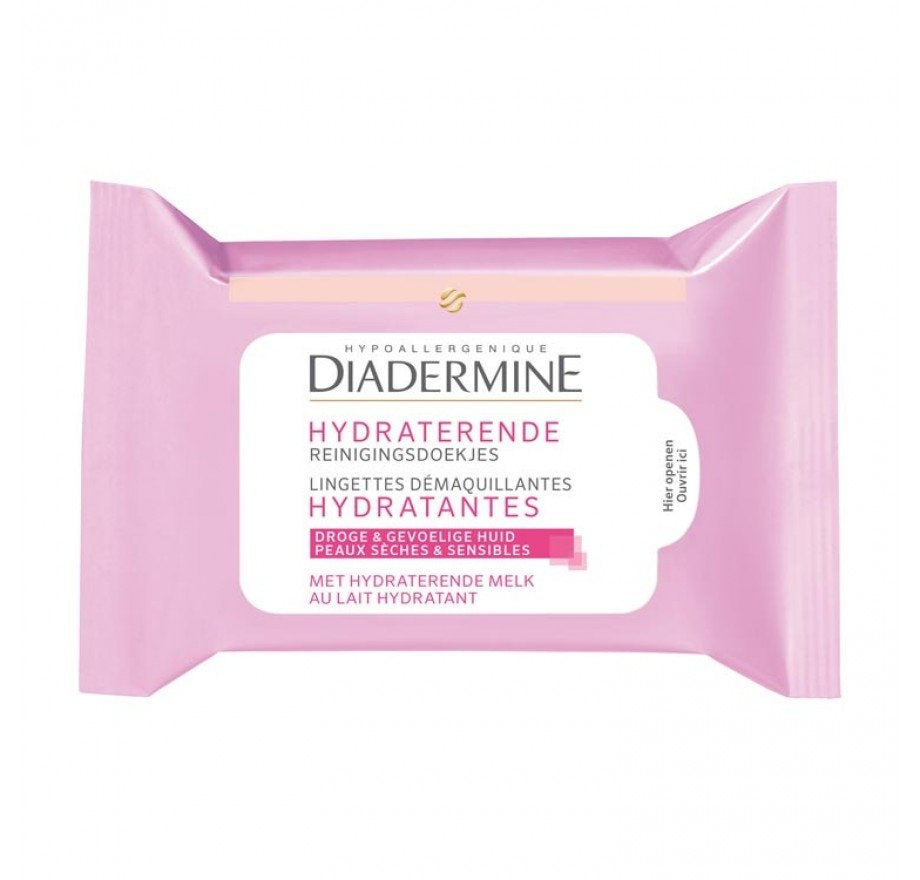 Diadermine Hydraterende Reinigingsdoekjes - 25 Stuks