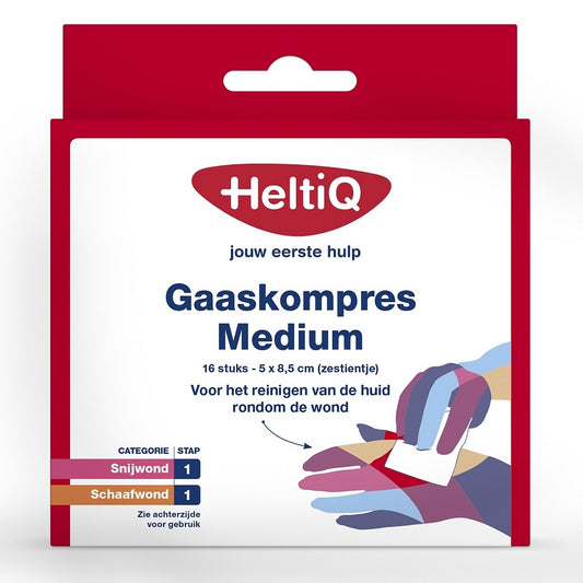 Heltiq Medium 5 X 8,5cm - Gaaskompres 16 Stuks