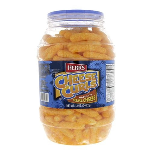 Herr's - Cheese Curls Chips In Tonnetje 340g