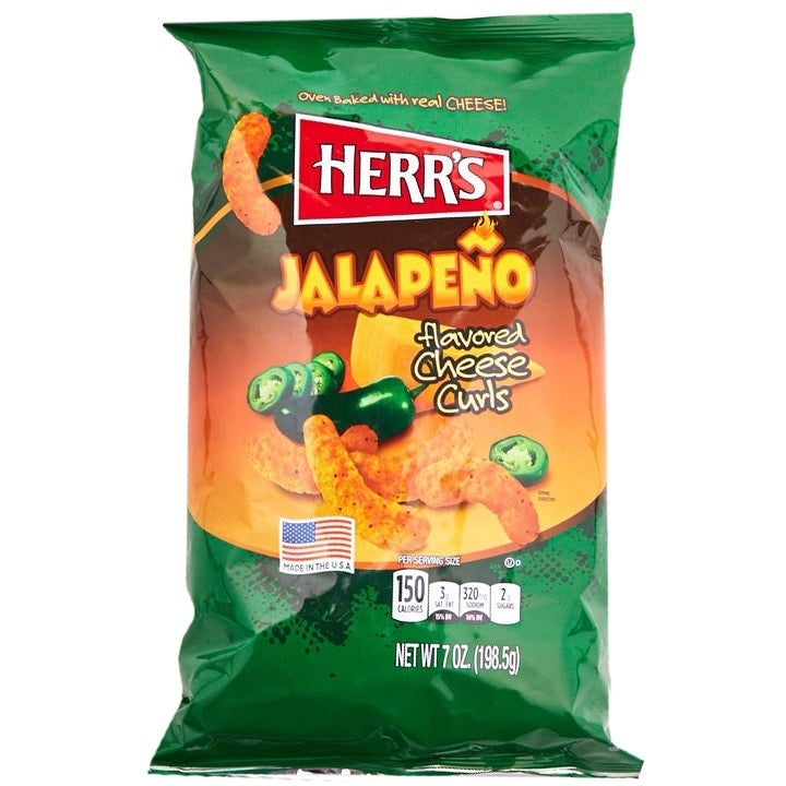 Herr's - Jalapeno Flavored Cheese Curls Chips 198.5 Gram