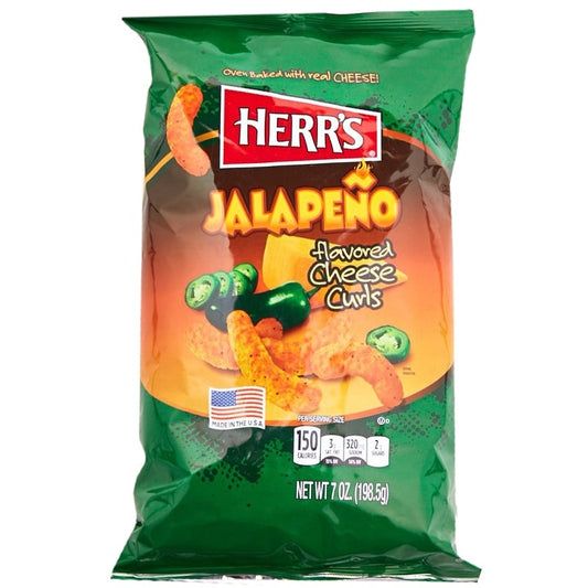 Herr's - Jalapeno Flavored Cheese Curls Chips 198.5 Gram