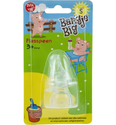 Bargje Big Silicone Flesspeen M 1 stuks