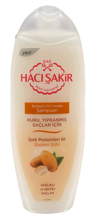 Haci Sakir 2/1 Shampoo Amandel Droog en Beschadigd Haar 500 ml