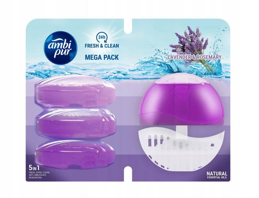 Ambi Pur Toilet Flush 55ml Starter+3x55ml Refill Lavender&Rosemary