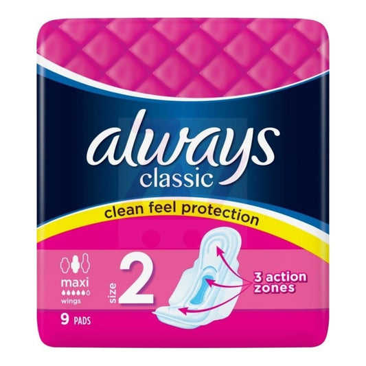 Always Sanitary Towels 9pcs Classic Maxi Size 2