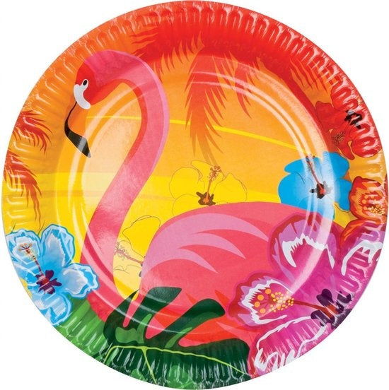 Party Bordjes Flamingo 6 stuks 23 cm 1 stuks