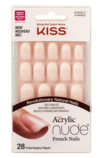 Kiss Salon Kunstnagels Acrylic French Nude - 28 Stuks