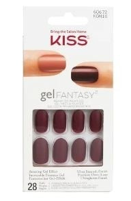 Kiss Gel Fantasy Bordeaux Nagels 28 Stuks