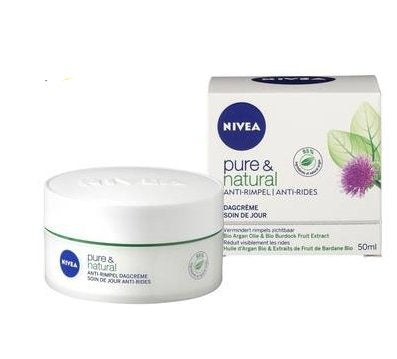 Nivea Visage Dagcreme Pure&Natural Anti Rimpel - 50 Ml