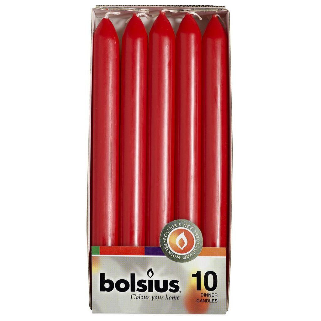 Bolsius Kaarsen Rood 10 Stuks