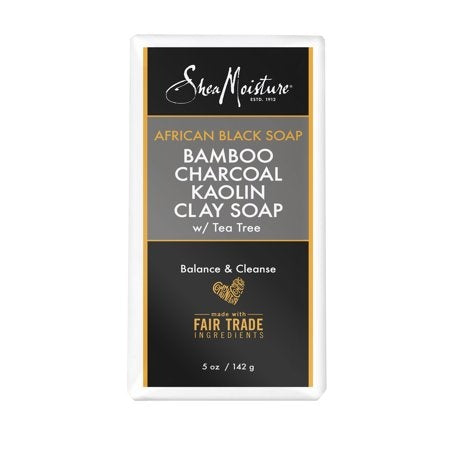 Shea Moisture African Black Soap Bamboo Charcoal Kaolin Clay Soap - 142gr