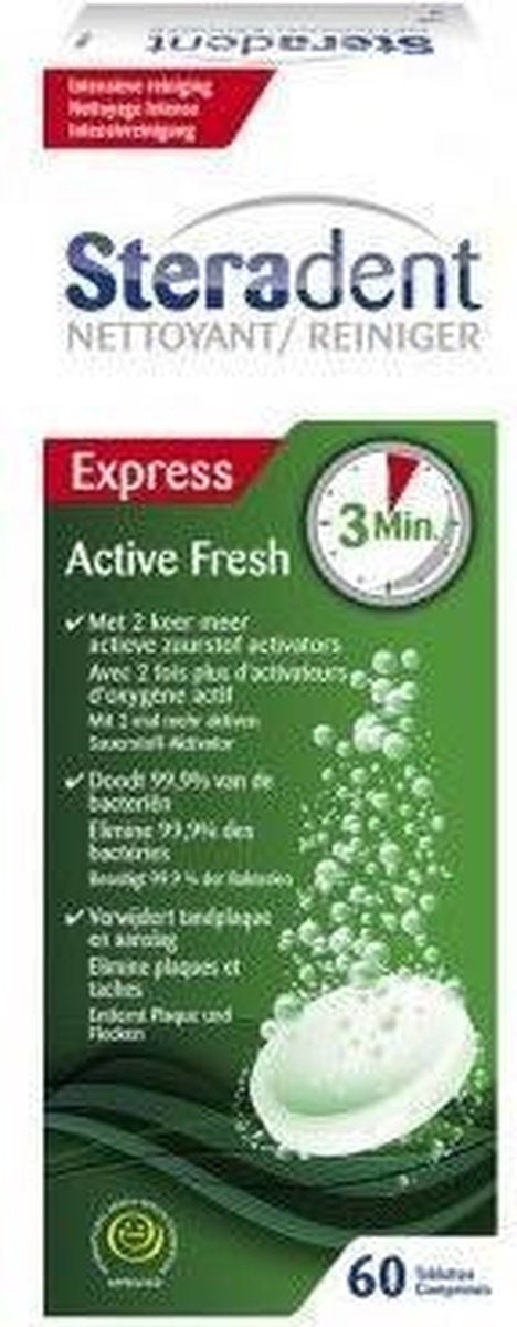 Steradent Active Fresh - Gebitsreiniger 60 Tabletten